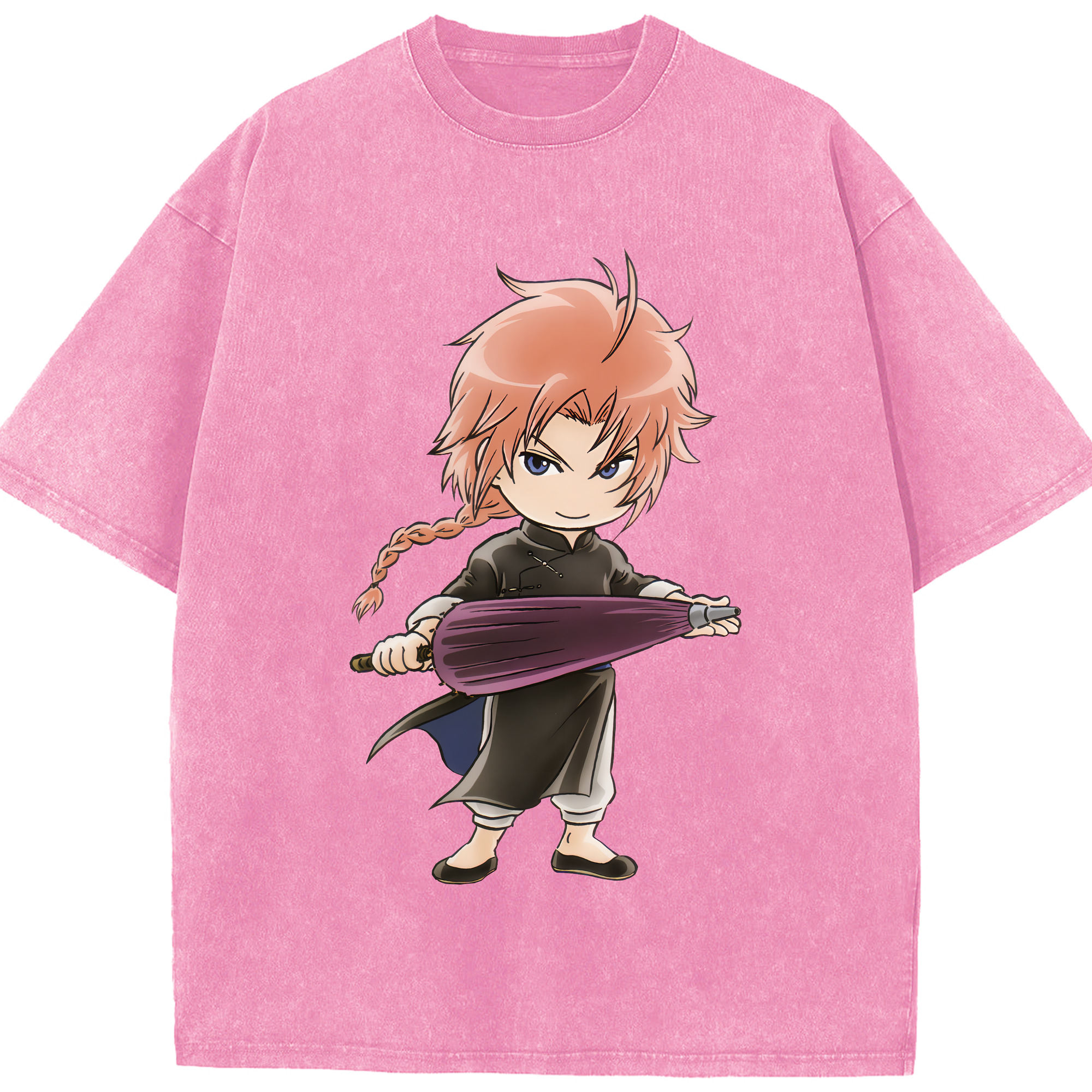 （画像用） ぎんたま 坂田銀時（さかたぎんとき） 神楽 志村新八（しむら しんぱち） GINTAMA Sakata Gintoki Kagura Shimura Shinpachi 綿100% ヴィンテージ風 半袖Tシャツ（フロントプリント）